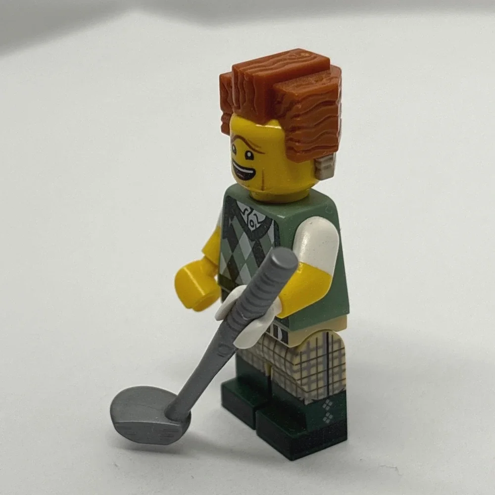 LEGO Movie 2 Gone Golfin Minifigure Golfer President Business Green Argyle 71023